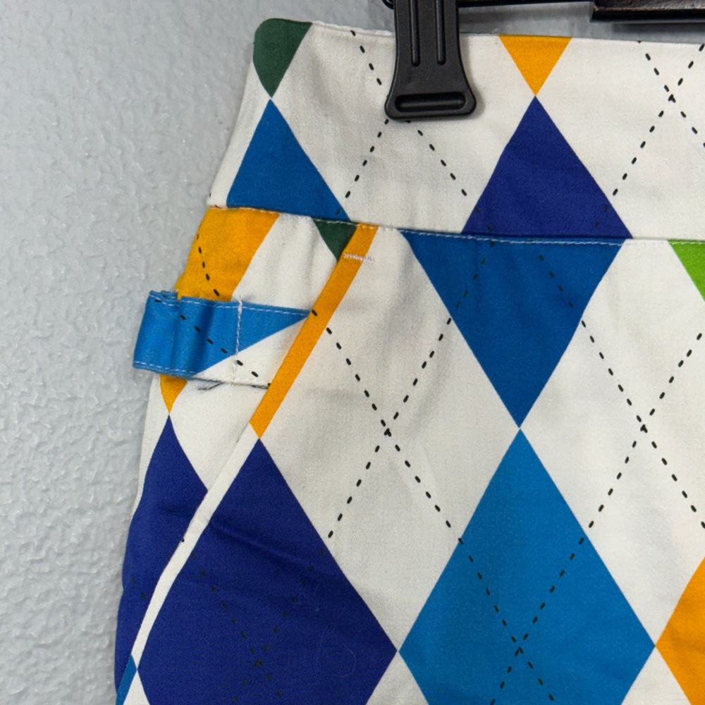 Multicolor Argyle Print Women’s Skirt - White Background - Picture 2 of 6